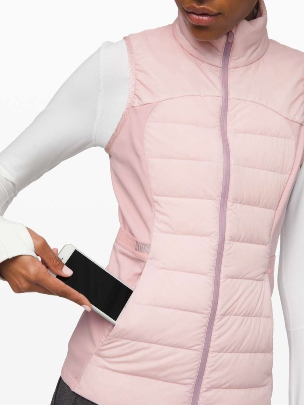 Lululemon Down For It All Vest - Porcelain Pink - Size 10 - Picture 5 of 6